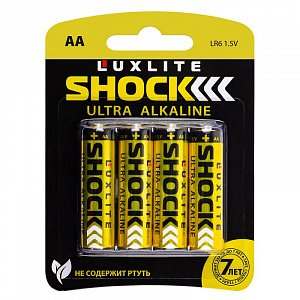 Батарейки Luxlite Shock АА 4 штуки в блистере (GOLD)
